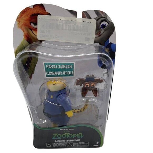 Disney 2016 Zootopia Clawhauser and Bat Eyewitness Figures by Tomy - Picture 1 of 4